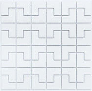 Мозаика PS2548-03 керамика 30х30 см матовая чип 25х48 мм, белый