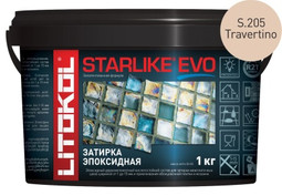Затирка для плитки эпоксидная Litokol двухкомпонентный состав Starlike Evo S.205 Travertino 1 кг 485230002