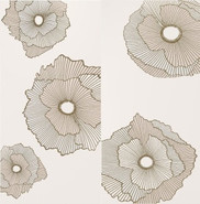 Панно Mono Golden Flowers 60х60 (компл. из 2 шт) глянцевое керамическое