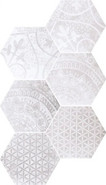 Декор Quintessenza Alchimia Ars Mix 1 Bianco Grigio 26.6x23 глазурованный, матовый керамогранит