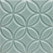 Декор Liso Botanical Sea Green 15x15 глянцевый керамический