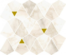 Мозаика Этернум Каррара Вертекс керамогранит 25.8х30 см матовая, бежевый, золотой 600110000975
