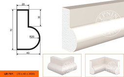 Лепнинапласт Молдинг цокольный ЦВ-70/1 фасадный полистирол 2000х70х40 мм с покрытием эластичной шпатлёвкой PS-TechnoPlaster