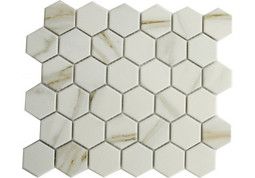 Мозаика Sota Statuario 325х281х6 мм керамика матовая чип 51х59 мм, белый