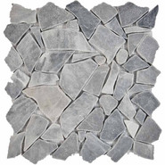 Мозаика из мрамора Grey PIX263, чип произвольный, сетка 305х305x6 мм матовая, серый