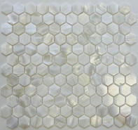 Мозаика из натурального перламутра PIX751, чип HEX25 мм, сетка 285х295x2 мм, глянцевая, серый