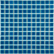 Мозаика PW2323-12 керамика 30х30 см глянцевая чип 23х23 мм, голубой