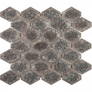 Мозаика Rombo Griggio керамика 25х22.9 см глянцевая чип 58x45 мм, серый