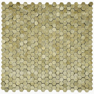 Мозаика Marble Mosaic Aluminium 3D Hexagon Gold алюминий 29.6х30.5 см чип 8х14 мм, золотой-oro-gold