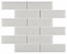Мозаика Rumba White стекло 30х30 см глянцевая чип 48х148 мм, белый