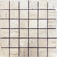 Мозаика Starmosaic Travertine Light (JMST2503) натур. мрамор 30.5х30.5 см матовая чип 48х48 мм, бежевый УТ-00000682