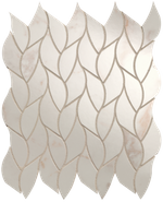 Мозаика Roma Gold Calacatta Delicato Leaves Mosaico-25,9x30,9 керамика глянцевая, бежевый, белый 36975