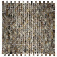 Мозаика Marble Mosaic Coffe Brick Shell ракушка 30.5х30.5 см чип 10х20 мм, коричневый, темно-коричневый