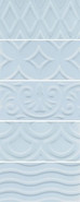 Настенная плитка 16015 Авеллино Голубой Структура Mix 7.4х15 Kerama Marazzi рельефная (структурированная), глянцевая керамическая