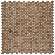 Мозаика Marble Mosaic Aluminium Hexagon Rose Gold алюминий 30х30 см чип 8х14 мм, золотой-oro-gold