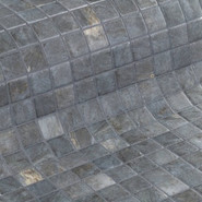 Мозаика Ezarri Dolerite 25 Safe стекло 31.3х49.5 см матовая, антислип чип 25х25 мм, серый