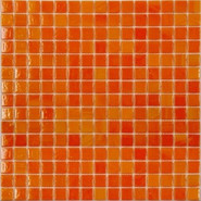 Мозаика AA01 Оранжевый (сетка) стекло 32.7х32.7 см глянцевая чип 20х20 мм