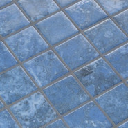 Мозаика Ezarri Bluestone 50 стекло 36.5х36.5 см матовая чип 50х50 мм, синий