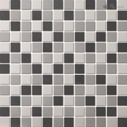 Мозаика PA-555 керамика матовая антислип 30х30 см NSmosaic Porcelain Series чип 23х23 мм, серый, черный