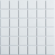 Мозаика P-524 керамика 30.6х30.6 см матовая чип 48х48 мм, белый