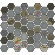 Мозаика Togama Sixties Grey 6 стекло 33х29.8 см глянцевая/матовая чип 50х44 мм, серый