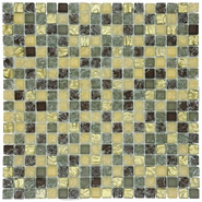 Мозаика Marble Mosaic Amazing стекло 30х30 см глянцевая чип 15x15 мм, золотой-oro-gold