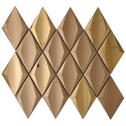 Мозаика Marble Mosaic Jewel Rose нержавеющая сталь 25х30.5 см 3D чип 73x122 мм, медь