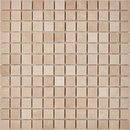 Мозаика из мрамора Crema Nova PIX227, чип 23х23 мм, сетка 300х300х6 мм полированная, бежевый