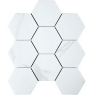 Мозаика Hexagon Big Carrara Matt (PMFQ82223) 256х295х6 керамическая