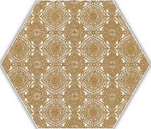Декор Shiny Lines Gold Heksagon Inserto E 17.1x19.8 глазурованный, матовый керамогранит