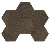Мозаика GB04 Hexagon 25x28,5 керамогранит матовая, коричневый