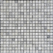Мозаика PIX 328 Tundra Grey, мрамор 30.5х30.5 см Pixmosaic полированная чип 15х15 мм, бежевый, серый