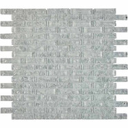 Мозаика из стекла PIX706, чип 15x62 мм, сетка 304х318x8 мм глянцевая, серый