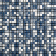 Мозаика Mix Denim Avio керамика 30х30 см Appiani матовая чип 12х12 мм, белый, голубой, синий X DEN 402
