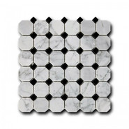 Мозаика Bianco Carrara + Nero Marquina 1.5x1.5x1