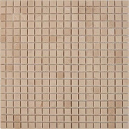 Мозаика из мрамора Crema Nova PIX226, чип 15х15 мм, сетка 305х305х4 мм  полированная, бежевый