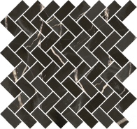 Мозаика Stellaris Absolut Black Mosaico Cross керамогранит 29.7х31.5 см Italon матовая, бежевый, серый, черный 620110000217