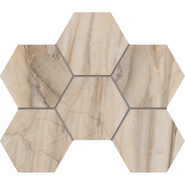Мозаика BR01 Hexagon 25x28,5 полированная керамогранит, бежевый 67339