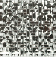 Мозаика M-603 металл 30х30.5 см матовая чип 15х15, 15х48 мм, серый