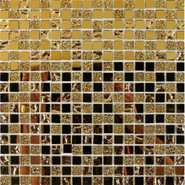 Мозаика из зеркала PIX710, чип 15x15 мм, сетка 300х300x4 мм глянцевая, золотой, коричневый