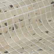 Мозаика Ezarri Clay 25 стекло 31.3х49.5 см матовая, глянцевая чип 25х25 мм, бежевый