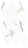Мозаика Stellaris Statuario White Mosaico Diamond керамогранит 28х48 см Italon полированная, белый, серый 620110000202