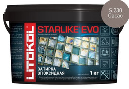 Затирка для плитки эпоксидная Litokol двухкомпонентный состав Starlike Evo S.230 Cacao 1 кг 485280002