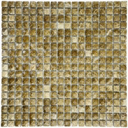 Мозаика Marble Mosaic Diamond Emperador Light Pol камень 30.5х30.5 см полированная чип 15х15 мм, коричневый