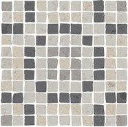 Мозаика MBS007 Про Лаймстоун Спакко 1 Мозаичный матовый керамогранит 20х20 см Kerama Marazzi, бежевый, серый, черный