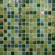 Мозаика ML42044 стекло 32.7х32.7 см глянцевая чип 20x20 мм, голубой, зеленый, синий