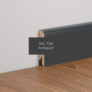 Плинтус напольный K-02 Антрацит RAL 7016 Ликорн 2050х70х16 мдф окрашенный черный