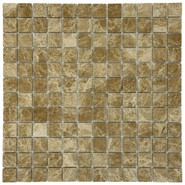 Мозаика Marble Mosaic Emperador light Pol камень 30х30 см полированная чип 23х23 мм, коричневый, темно-коричневый