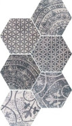 Декор Quintessenza Alchimia Ars Mix 2 Bianco Nero 26.6x23 глазурованный, матовый керамогранит
