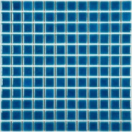 Мозаика PW2323-12 керамика 30х30 см глянцевая чип 23х23 мм, голубой